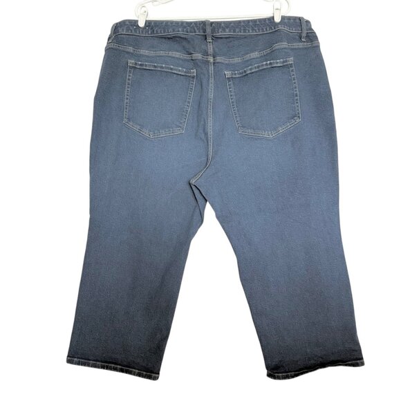 Lane Bryant Women's Mid Rise Straight Crop Denim Jeans Plus Sz 26 Flex Waistband - Picture 2 of 11